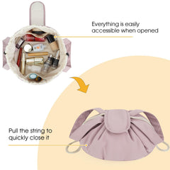 Narwey water-resistant fabric cosmetic bag with padded lining protects belongings