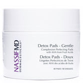 NassifMD Gentle Detox Pads box front with gentle exfoliation for sensitive skin.