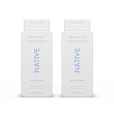 Native Body Wash Cotton & Lily bottle highlights sulfate-free cleanse for all skin types