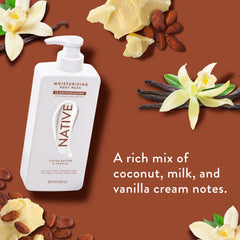 Native Body Wash liquid-creamy suds illustrate rich cleansing without harsh ingredients.