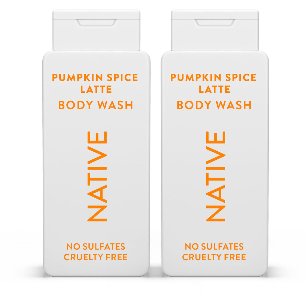 Native Body Wash Pumpkin Spice Latte bottle delivering rich lather and hydrated skin