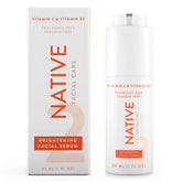 Native Brightening Serum bottle closeup highlighting lightweight hydration