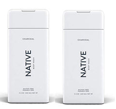 Native Charcoal Body Wash close-up shows creamy foam lather for everyday cleansing.