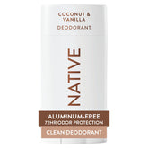 Native front packaging showing Coconut & Vanilla scent and size benefit