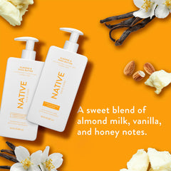 Native conditioner almond-shea butter bottle promotes detangled, smooth hair.