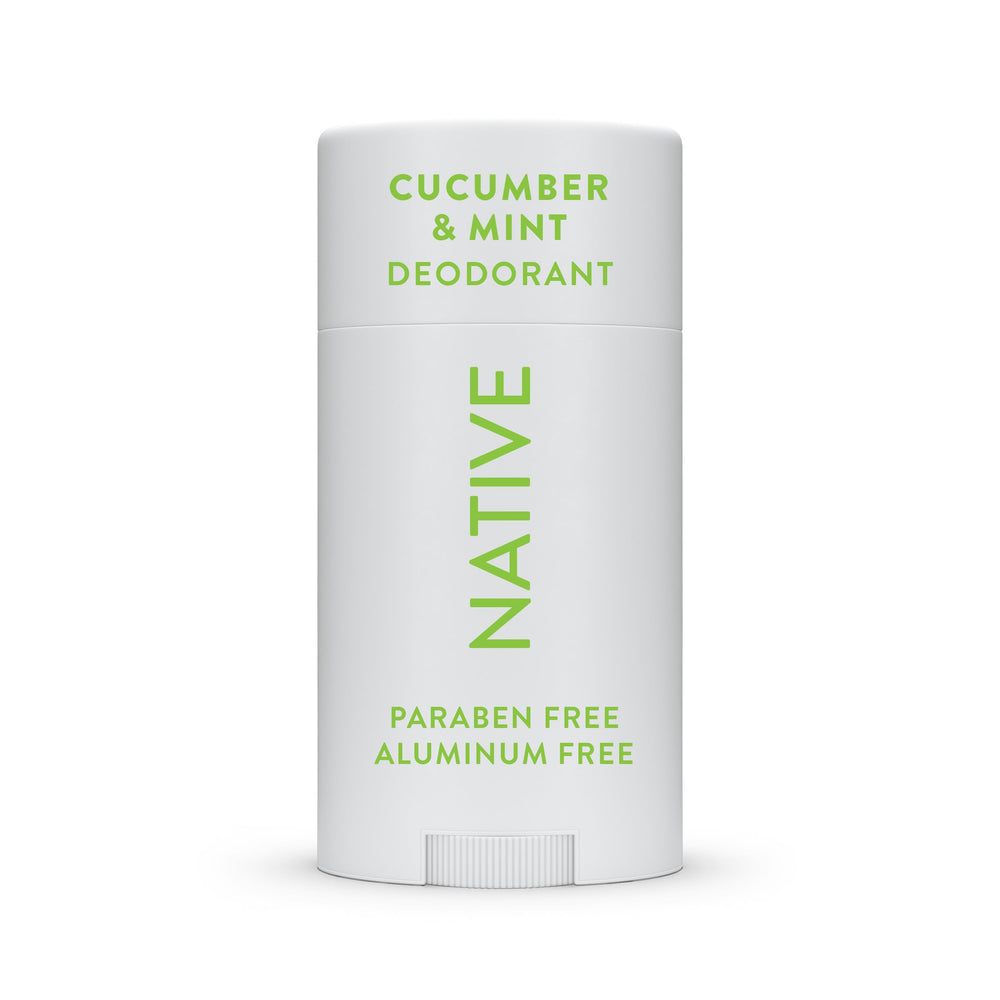 Native deodorant cucumber-mint application shows cooling sensation and fresh scent