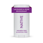 Native Lavender Rose packaging shows aluminum-free deodorant for daily freshness