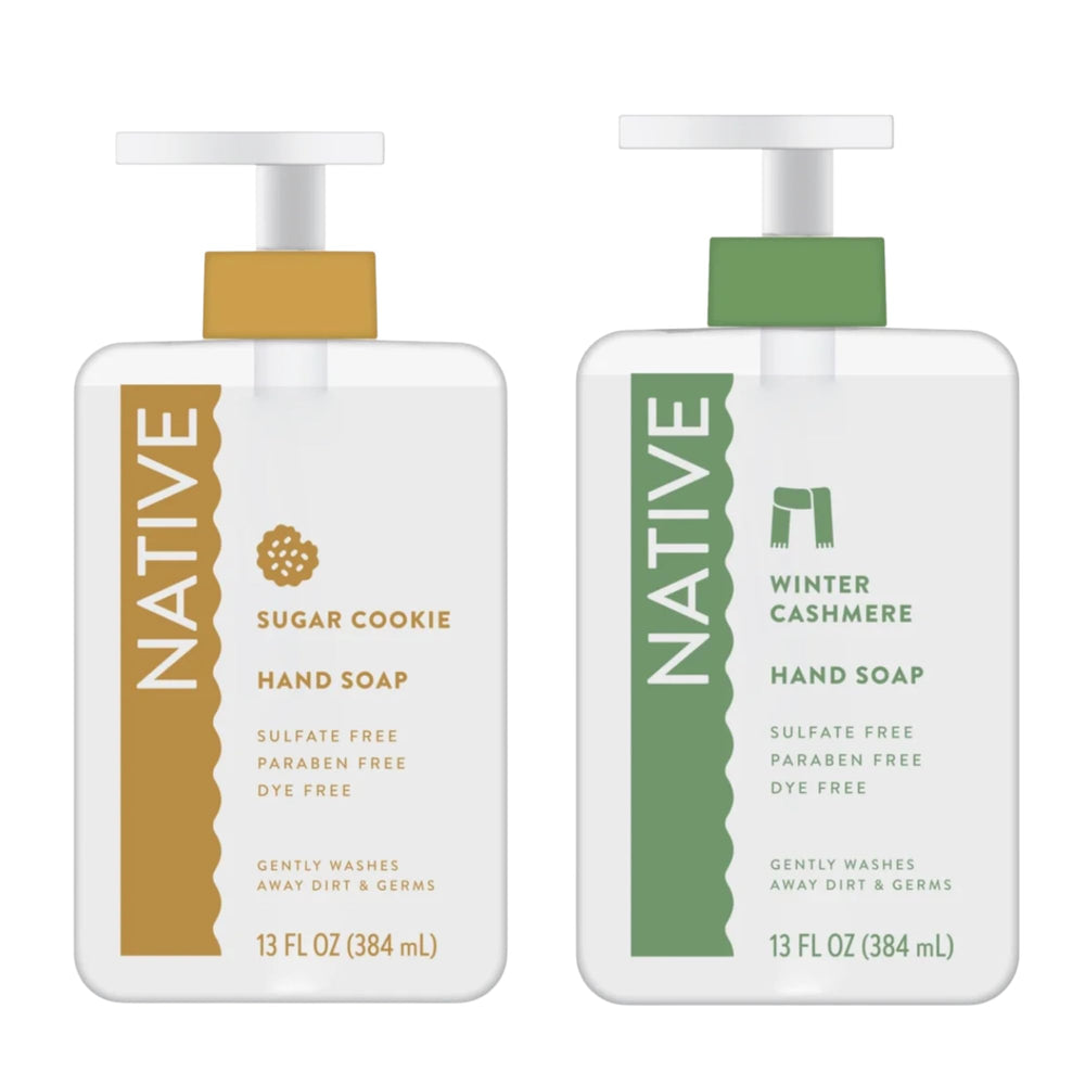 Native Holiday Hand Soap Sugar Cookie bottle with festive scent for gentle cleansing
