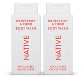 Native Honey Crisp & Cider body wash bottle for refreshing, hydrating cleanse.