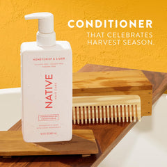 Native Honey Crisp & Cider shampoo front bottle highlights plant-based cleansers for a gentle cleanse.