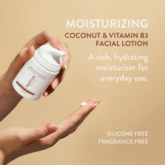 Native Moisturizing Daily Facial Moisturizer close-up shows quick-absorbing, non-greasy texture for morning routines