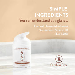 Native Moisturizing Daily Facial Moisturizer coconut-infused formula for renewed skin feel