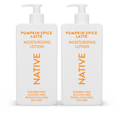 Native Pumpkin Spice Latte lotion bottle close-up showing creamy hydration for daily use