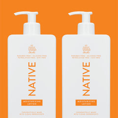 Native Pumpkin Spice Latte lotion family-use scene shows skin-softening hydration throughout the day