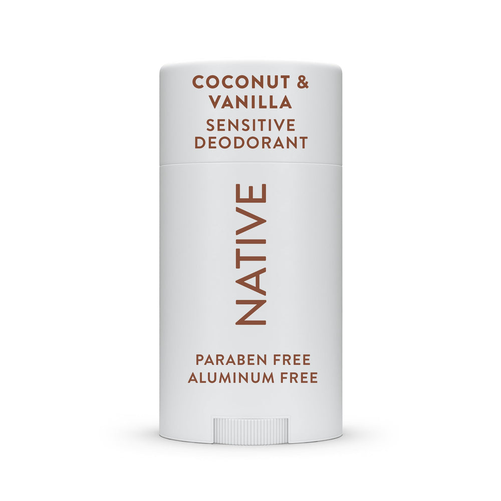 Native Sensitive Deodorant packaging highlights 72-hour odor protection.