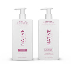 Native Vanilla & Cactus Flower 2-in-1 bottles showcase nourishing formula for all hair types
