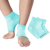 NatraCure vented moisturizing heel sleeves pack close-up shows breathable fabric for day wear.