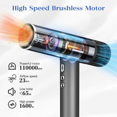 Natrial Ionic professional hair dryer side view highlighting lightweight design for easy styling.