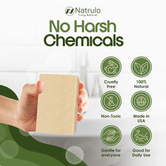 Natrulo Eczema Soap Bar calendula petals image illustrating gentle soothing.