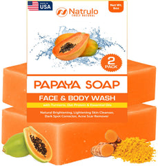 Natrulo Papaya Soap Bar Pack 2 — brightening cleanse for skin.