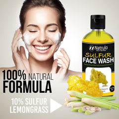 Close-up view of pore-tightening effect with Natrulo sulfur wash