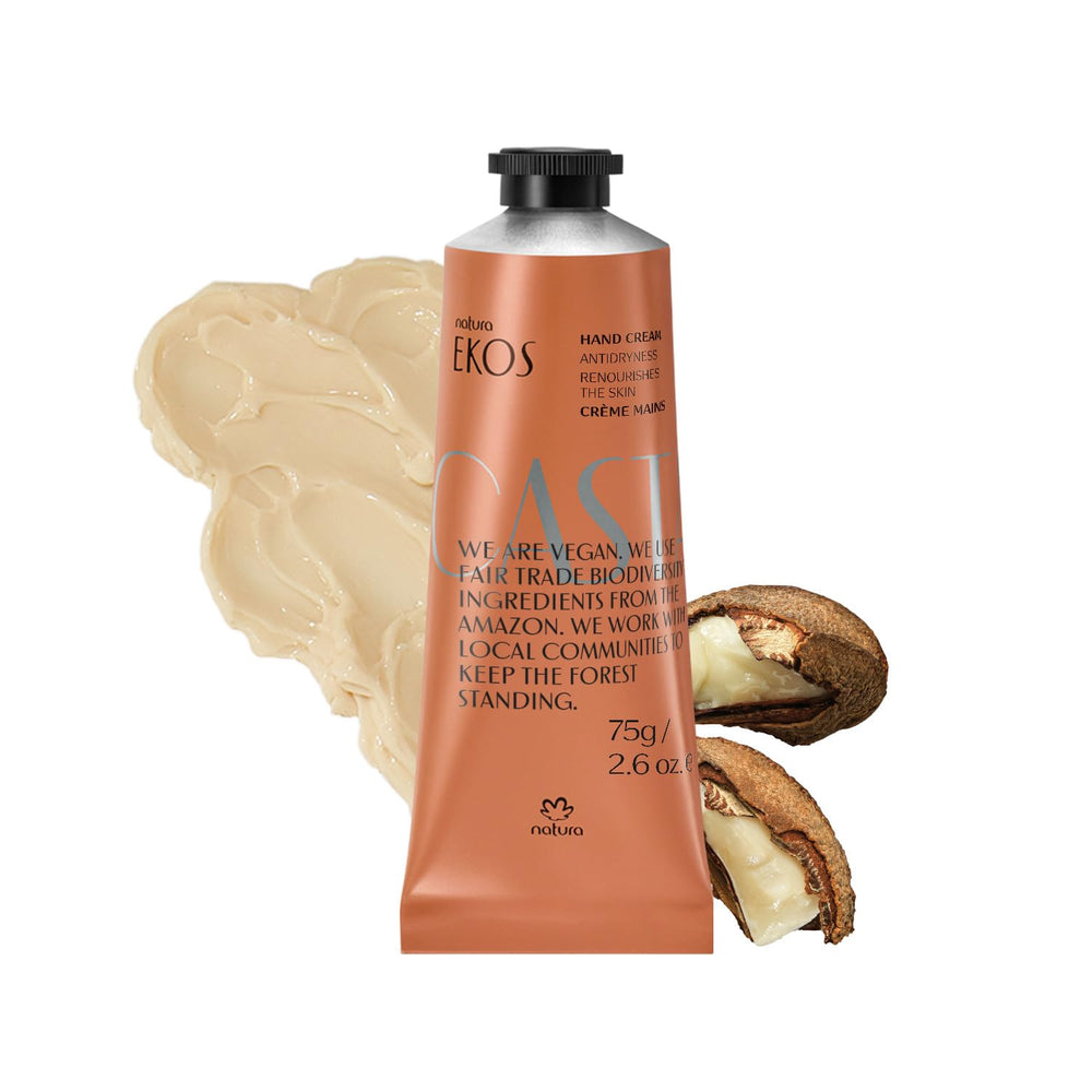 Natura Brazil Nut Hand Cream packaging ready for everyday hydration on the go.