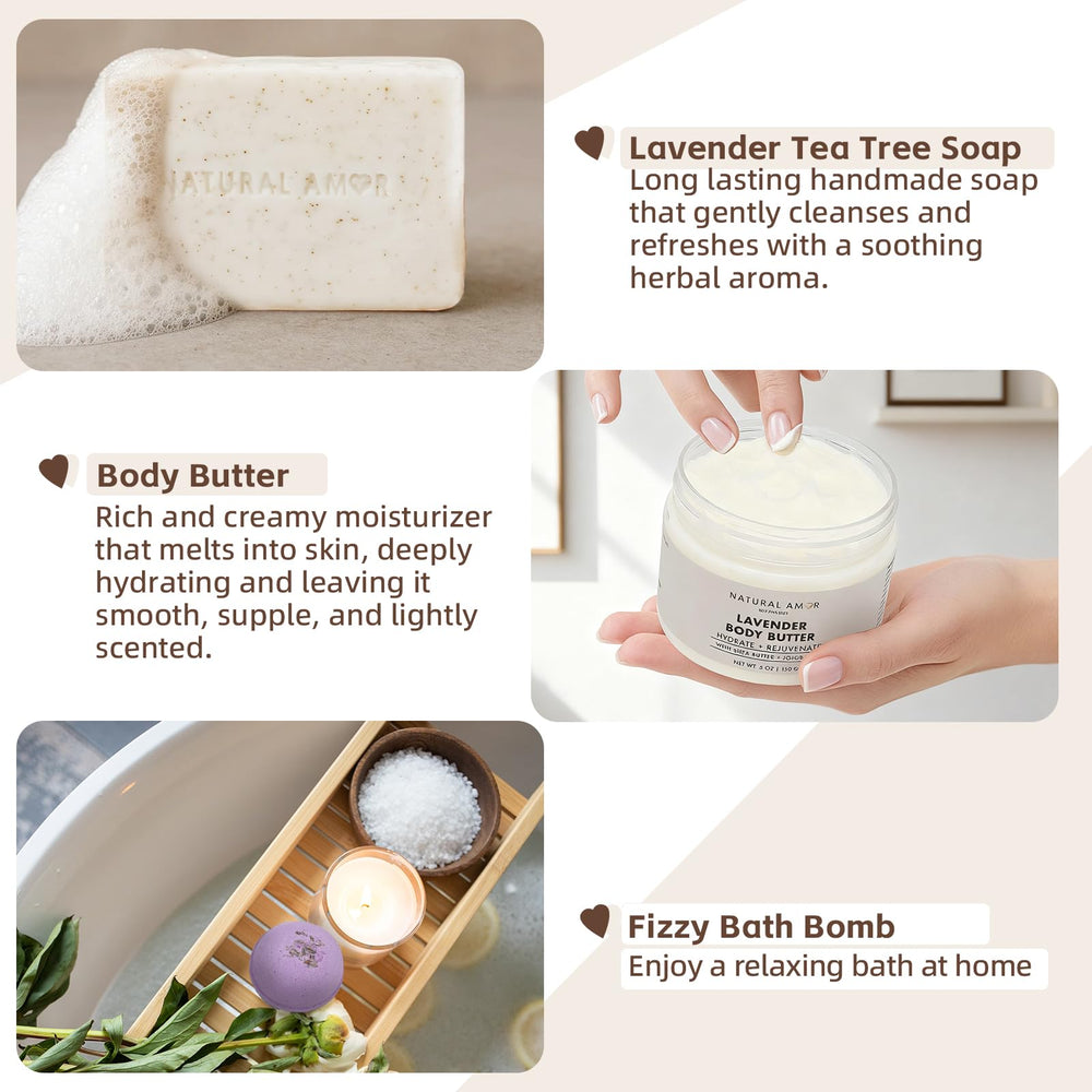 Natural Amor Los Angeles lavender bath salt for a soothing, spa-like soak.