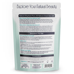 Natural Elephant Dead Sea Bath Salt coarse-grain close-up for exfoliation and hydration.