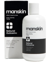 Natural Outcome Man Skin Toner bottle close-up for refreshed, balanced pores