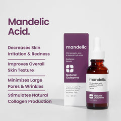 Natural Outcome Mandelic Acid Serum dropper enables precise application for gentle exfoliation.