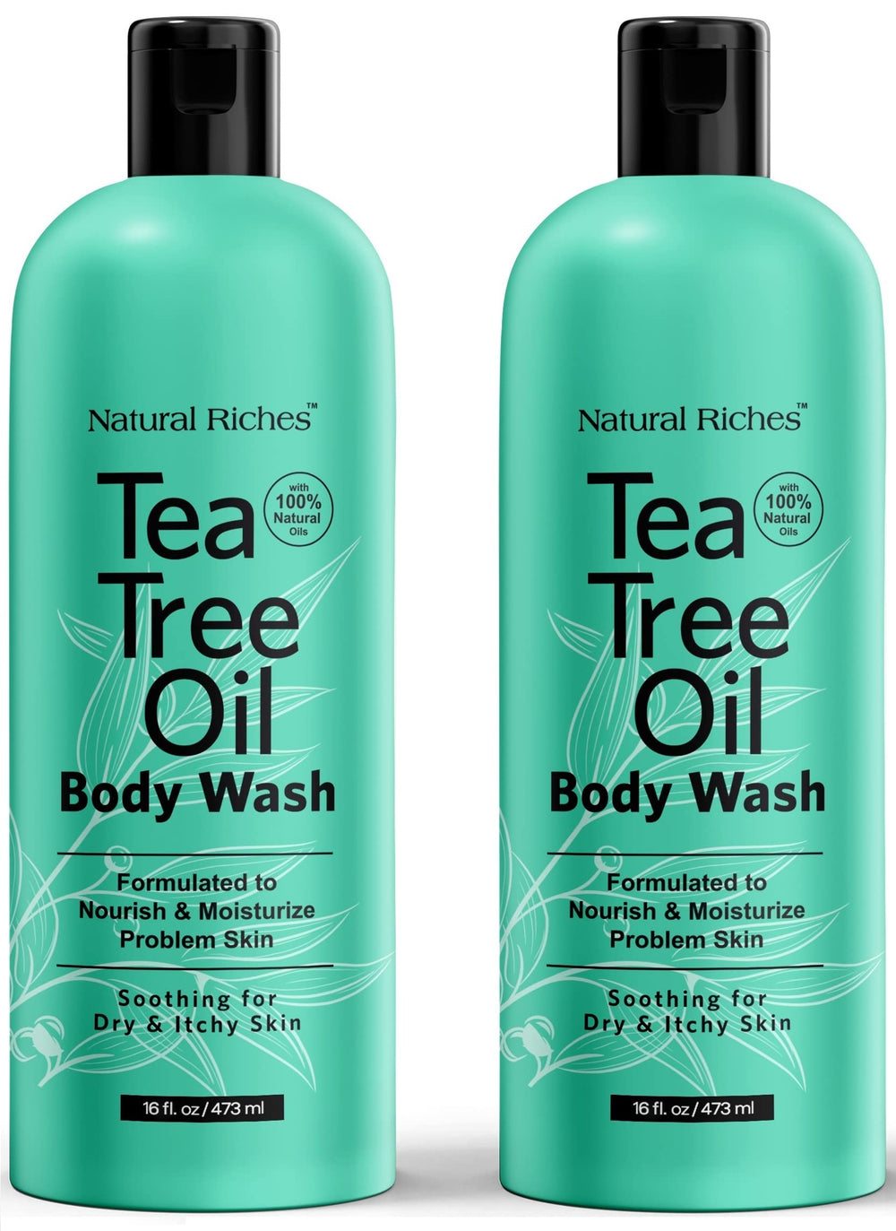 Natural Riches Tea Tree Oil Body Wash bottle ready for daily refreshing cleanse.