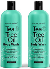 Natural Riches Tea Tree Oil Body Wash bottle ready for daily refreshing cleanse.