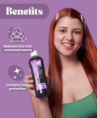 Natural Sant Liso Vital Leave-In tube shows heat protection for styling without damage