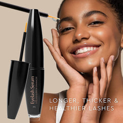 Natural Vine serum applicator applying to lash line for precise daily use.