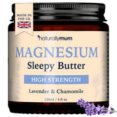 NaturallyMum Magnesium Butter jar close-up; rich texture for easy skin application