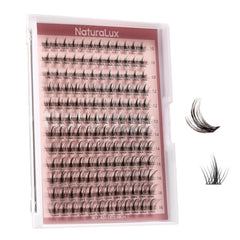NaturaLux NL06 10mm lash clusters for subtle anime-inspired definition.