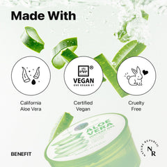 Nature Republic Aloe Vera Watery Gel applied on skin and hair for cooling moisture.