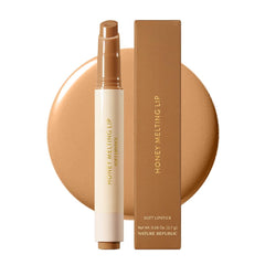 Nature Republic Honey Melting Lip 00 Chai Milk Tea tube applying for a glossy, hydrated finish