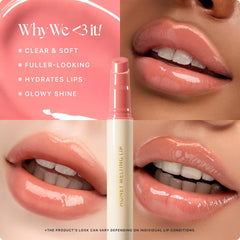 Nature Republic Honey Melting Lip 02 Fig glow finish on lips for radiance.