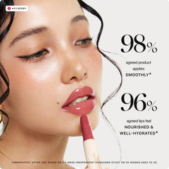 Nature Republic Honey Melting Lip 03 Berry swirl on lips shows honey glow and sheer color