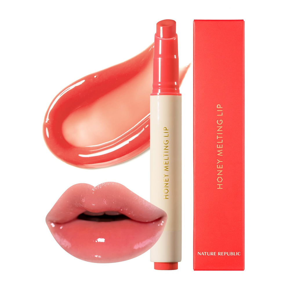 Nature Republic Honey Melting Lip 10 Peach packaging closeup for premium gifting appeal.