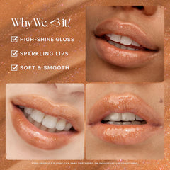 Nature Republic Honey Melting Lip Glitter Maple swatch 2 reveals moisture.