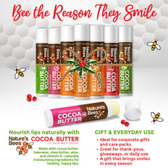 Nature’s Bees lip balm original flavor tube close-up highlighting daily moisturization.