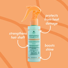 Nature Spell Rosemary Water Leave-In Conditioner spray on damp hair demonstrating even distribution and heat protection.