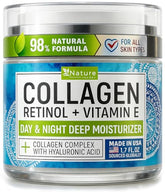 Nature Theory collagen cream bottle closeup showing premium hydration potential