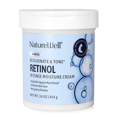 Nature Well retinol intense moisture cream 16oz jar provides deep hydration for face and body.
