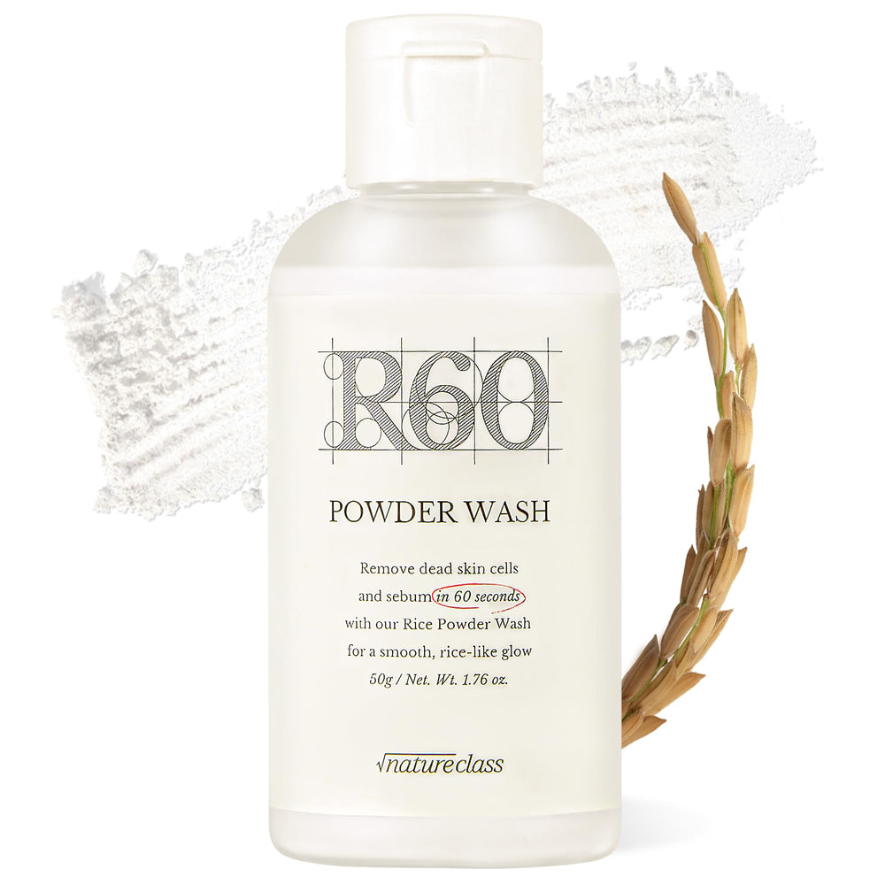 Natureclass R60 Face Wash Powder foam close-up showing cushiony lather for gentle cleansing