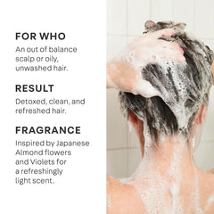 NatureLab.TOKYO Perfect Clean Clarifying Scalp Scrub foamy lather close-up illustrating exfoliation