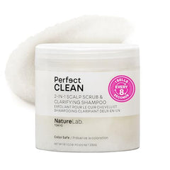 NatureLab.TOKYO Perfect Clean Scalp Scrub bottle with exfoliating sugar crystals for scalp detox.