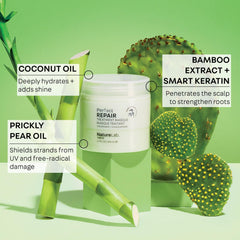 NatureLab.TOKYO Perfect Repair Masque coconut oil image showing deep hydration and shine